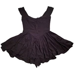 *DAMAGED* NWT vanessa mooney the elisabeth romper dress black, size S
